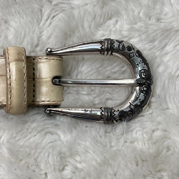Brighton Women\'s Cream Crocodile Leather Belt Size Medium main image 6